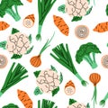 Vegetables, hand drawn elements in doodle style Royalty Free Stock Photo